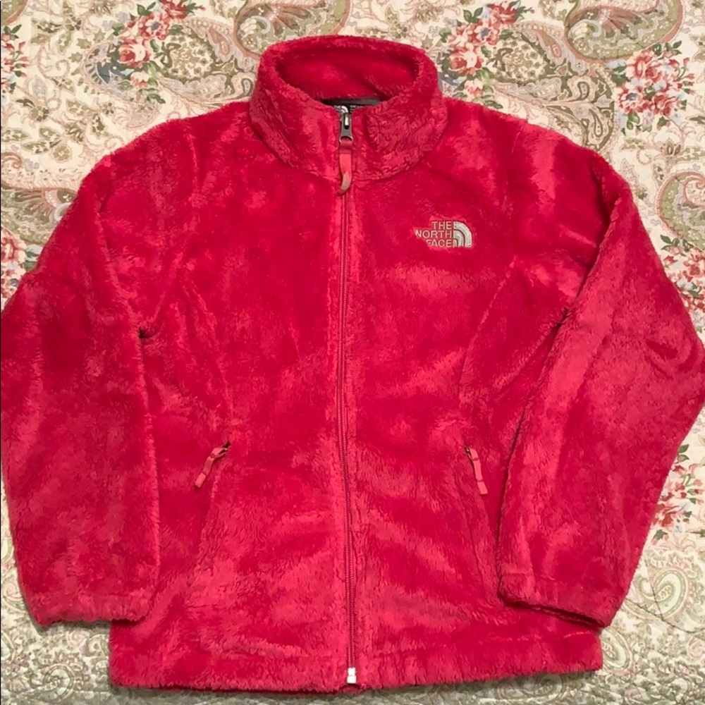 Girls pink Northface soft sherpa style jacket